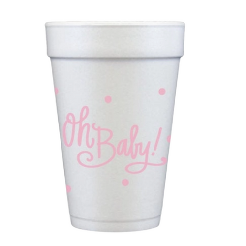 Oh Baby! Pink Foam Cups