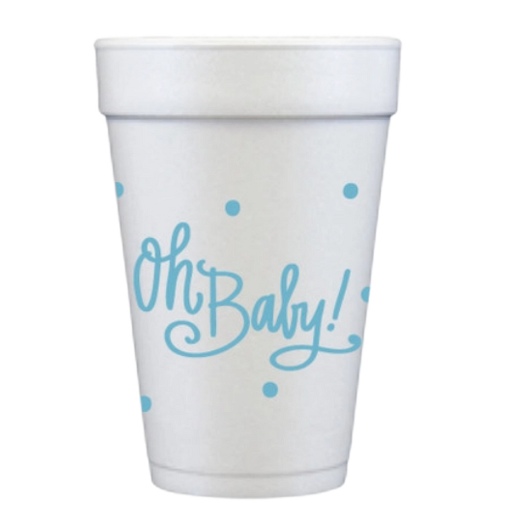 Oh Baby! Blue Foam Cups