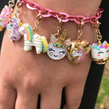 Load image into Gallery viewer, Gold Unicorn Smiley Charm