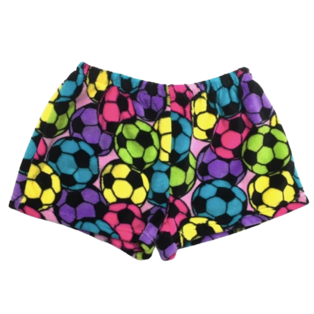 Pastel Soccer Fuzzy Pajama Short Simply Celebrate