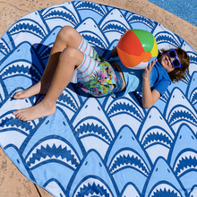 Load image into Gallery viewer, Shark Frenzy Large Round Towel