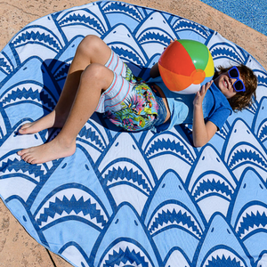 Shark Frenzy Large Round Towel